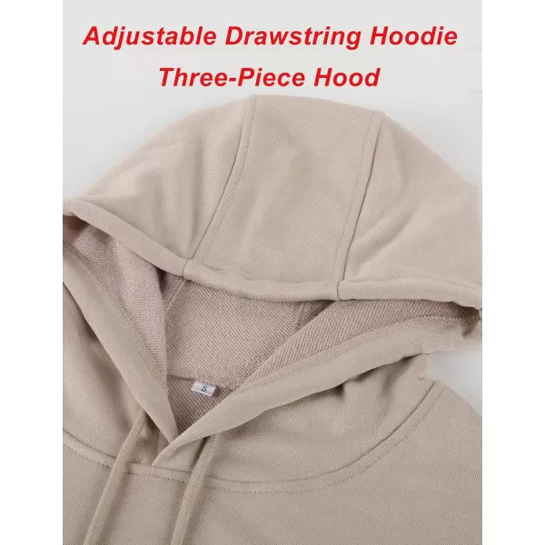 Flygo Women's Oversized Letter Graphic Print Drawstring Vintage Drop Shoulder Hoodies Long Sleeve Pullover Sweatshirt