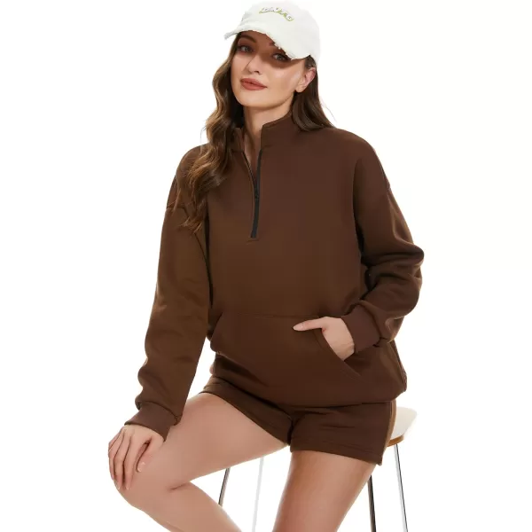 Flygo Womens Sweat Sets Fleece Sweatsuit 2 Piece Outfit Half Zip Sweatshirt Sweatpants Joggers Tracksuit Set