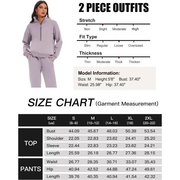 Flygo Womens Sweat Sets Fleece Sweatsuit 2 Piece Outfit Half Zip Sweatshirt Sweatpants Joggers Tracksuit Set