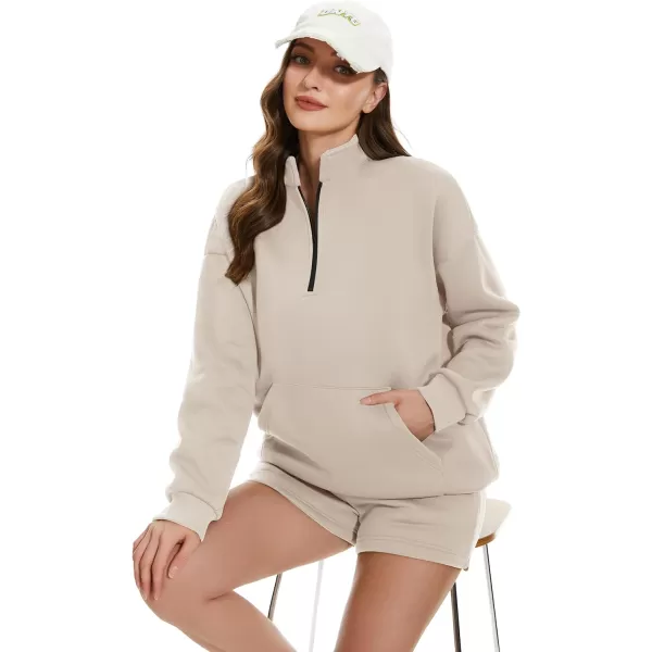 Flygo Womens Sweat Sets Fleece Sweatsuit 2 Piece Outfit Half Zip Sweatshirt Sweatpants Joggers Tracksuit Set