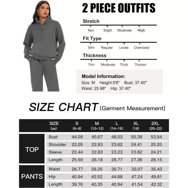 Flygo Womens Sweat Sets Fleece Sweatsuit 2 Piece Outfit Half Zip Sweatshirt Sweatpants Joggers Tracksuit Set