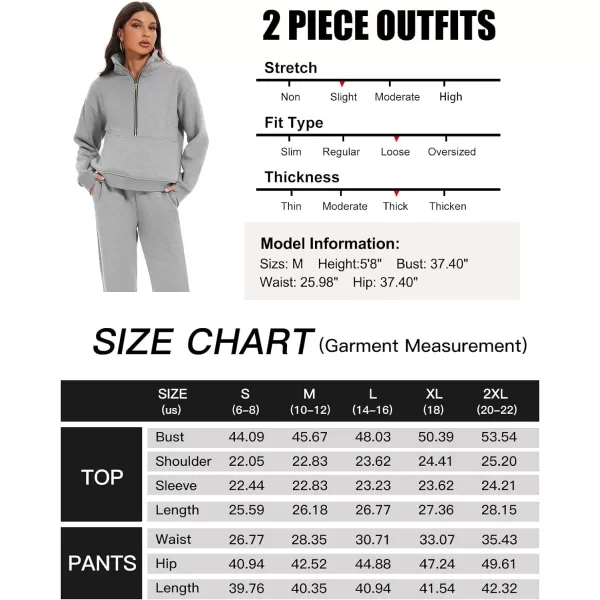 Flygo Womens Sweat Sets Fleece Sweatsuit 2 Piece Outfit Half Zip Sweatshirt Sweatpants Joggers Tracksuit Set