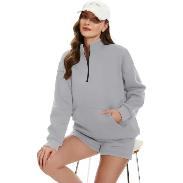 Flygo Womens Sweat Sets Fleece Sweatsuit 2 Piece Outfit Half Zip Sweatshirt Sweatpants Joggers Tracksuit Set