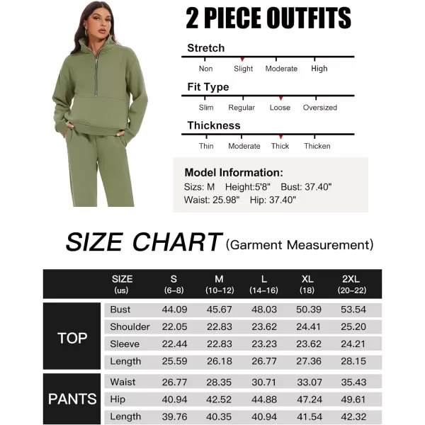 Flygo Womens Sweat Sets Fleece Sweatsuit 2 Piece Outfit Half Zip Sweatshirt Sweatpants Joggers Tracksuit Set