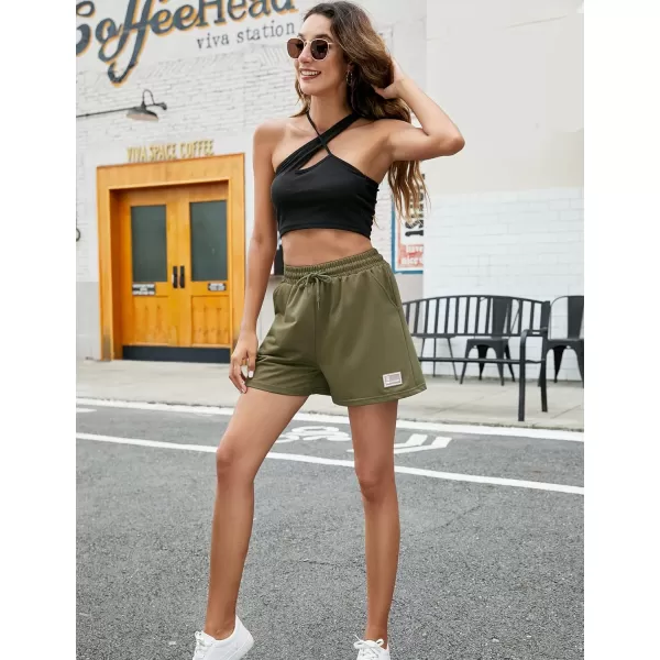 Flygo Womens Sweat Shorts Casual Summer Drawstring Waist Comfy Lounge Athletic Shorts Running Gym Shorts with Pockets