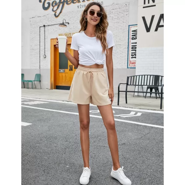 Flygo Womens Sweat Shorts Casual Summer Drawstring Waist Comfy Lounge Athletic Shorts Running Gym Shorts with Pockets