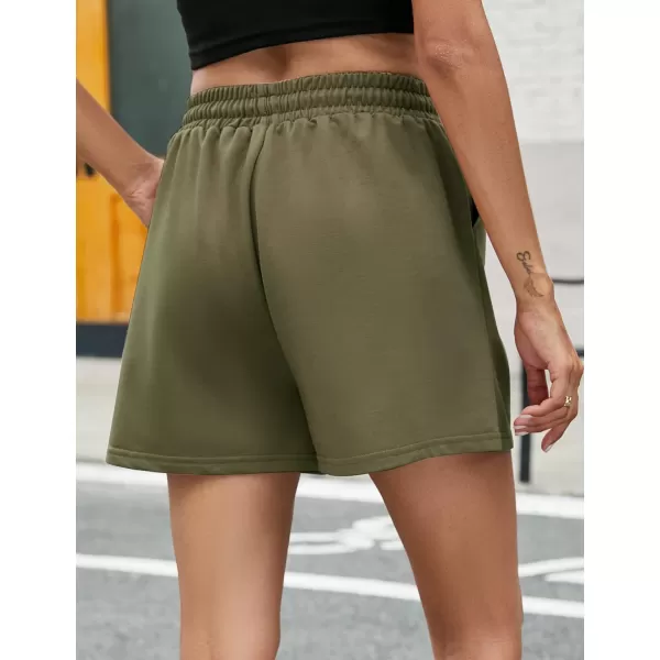 Flygo Womens Sweat Shorts Casual Summer Drawstring Waist Comfy Lounge Athletic Shorts Running Gym Shorts with Pockets