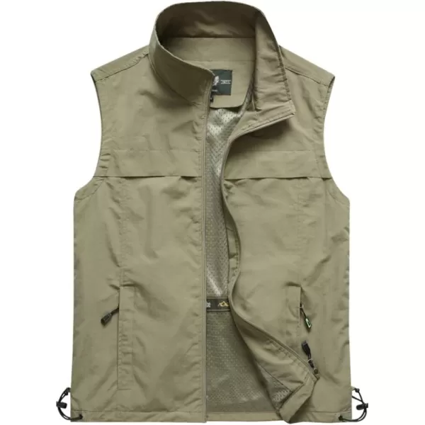 Flygo Men's Casual Lightweight Outdoor Work Safari Fishing Travel Photo Vest Multi Pockets