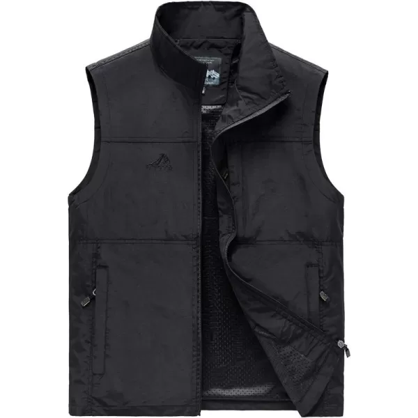 Flygo Men's Casual Lightweight Outdoor Work Safari Fishing Travel Photo Vest Multi Pockets