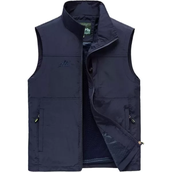 Flygo Men's Casual Lightweight Outdoor Work Safari Fishing Travel Photo Vest Multi Pockets