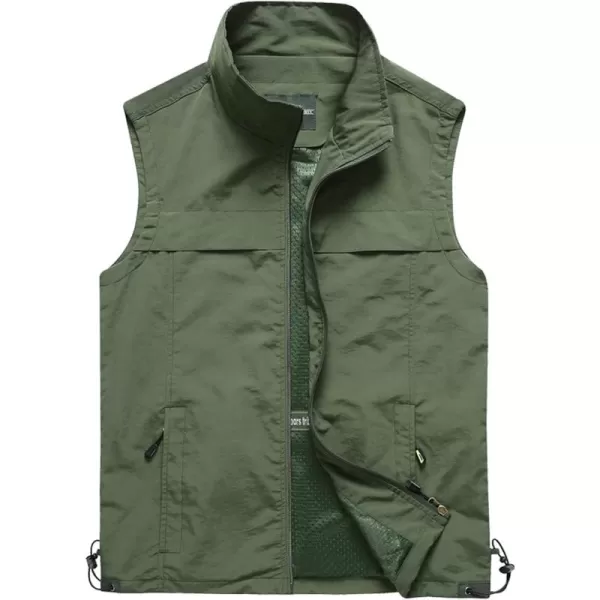 Flygo Men's Casual Lightweight Outdoor Work Safari Fishing Travel Photo Vest Multi Pockets