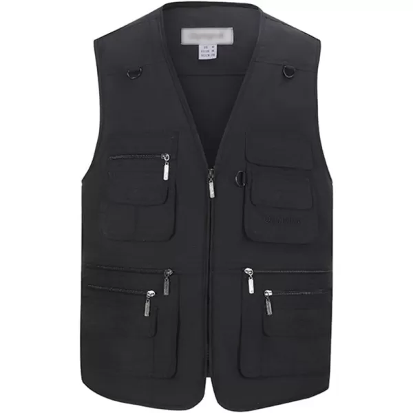 Flygo Men's Casual Multi Pockets Outdoor Work Utility Fishing Photo Journalist Vest