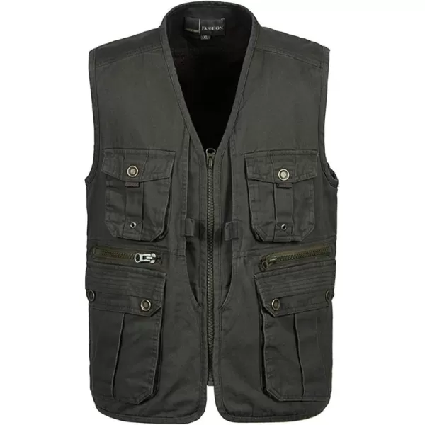 Flygo Mens Casual Outdoor Work Utility Safari Fishing Travel Vest with Pockets