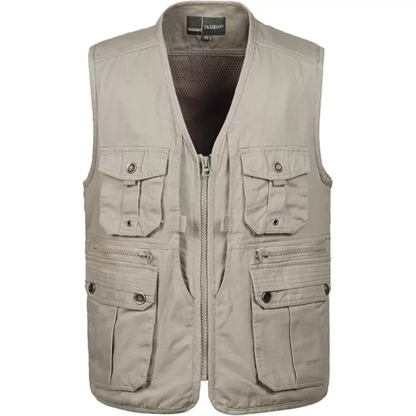Flygo Mens Casual Outdoor Work Utility Safari Fishing Travel Vest with Pockets