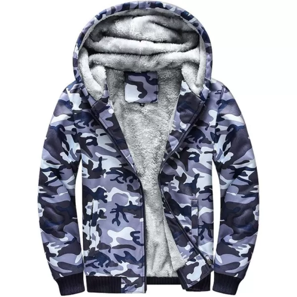 Flygo Men's Casual Winter Warm Thick Fleece Sherpa Lined Full Zip Hoodies Sweatshirt Jacket Outwear