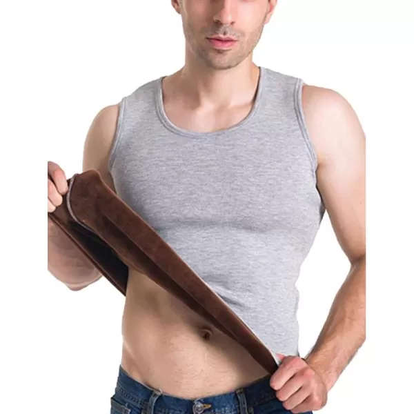 Flygo Mens Cotton Winter Warm Thermal Tank Top Fleece Lined Underwear Sleeveless Vest