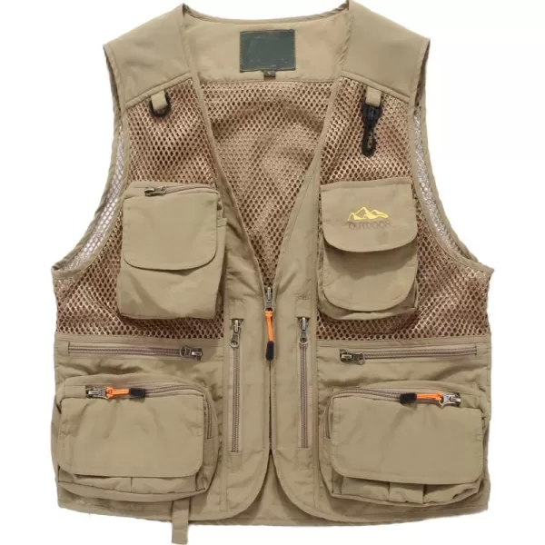 Flygo Men's Utility Cargo Vest Outdoor Fishing Safari Travel Work Photo Vest with Pockets