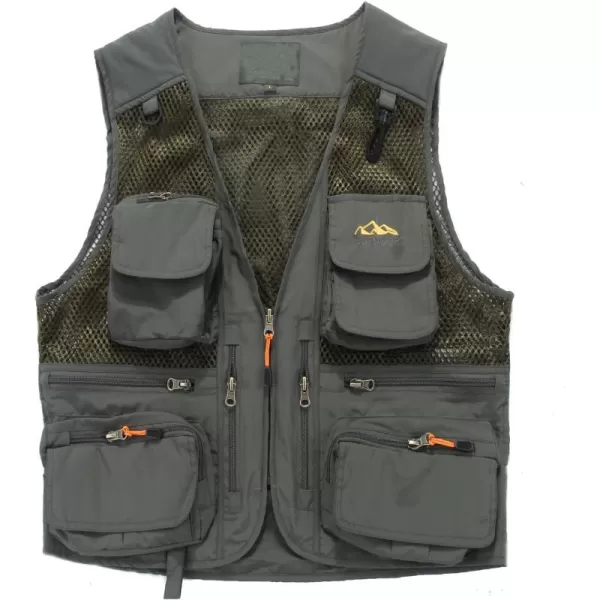 Flygo Men's Utility Cargo Vest Outdoor Fishing Safari Travel Work Photo Vest with Pockets