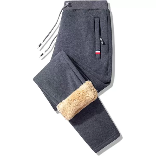 Flygo Men's Warm Fleece Pants Sherpa Lined Active Running Camping Sweatpants