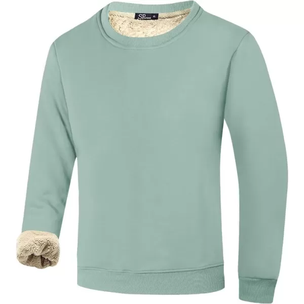 Flygo Men's Warm Sherpa Lined Crewneck Sweatshirts Fleece Pullover Tops Heavy-weight Thick Thermal Cotton Sweat-Shirts