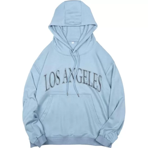 Flygo Women's Oversized Letter Graphic Print Drawstring Vintage Drop Shoulder Hoodies Long Sleeve Pullover Sweatshirt