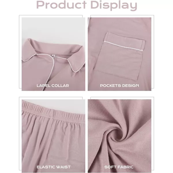 Flygo 2 piece Short Nightwear Classic Short Sleeve Maternity &amp; Nursing Confinement pajamas Pajama Set Women