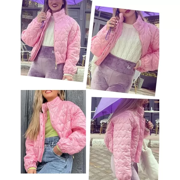 Flygo Cropped Puffer Jacket Womens Lightweight Zip Up Quilted Jackets Short Padded Winter Coat