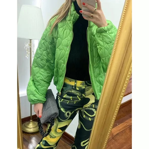 Flygo Cropped Puffer Jacket Womens Lightweight Zip Up Quilted Jackets Short Padded Winter Coat
