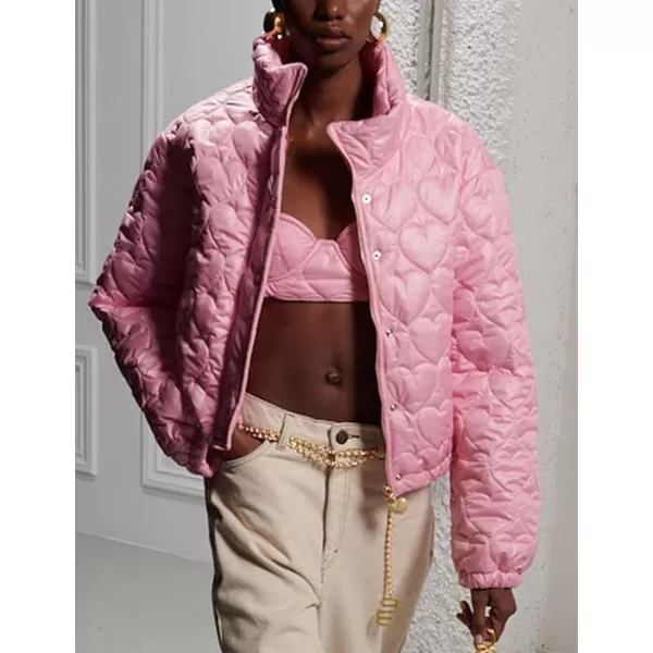 Flygo Cropped Puffer Jacket Womens Lightweight Zip Up Quilted Jackets Short Padded Winter Coat