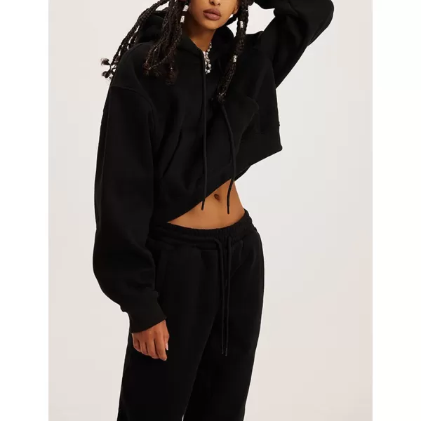 Flygo Jogging Suits for Women 2 Piece Sweatsuits Tracksuits Outfits Spring Crop Hoodie Pants Sets