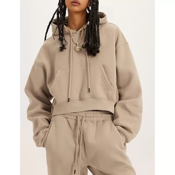 Flygo Jogging Suits for Women 2 Piece Sweatsuits Tracksuits Outfits Spring Crop Hoodie Pants Sets
