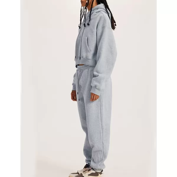Flygo Jogging Suits for Women 2 Piece Sweatsuits Tracksuits Outfits Spring Crop Hoodie Pants Sets