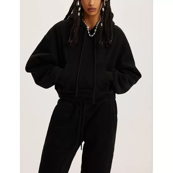 Flygo Jogging Suits for Women 2 Piece Sweatsuits Tracksuits Outfits Spring Crop Hoodie Pants Sets