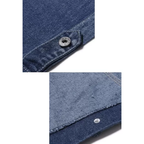 Flygo Mens Button Down Ripped Denim Vest Sleeveless Jean Trucker Jacket