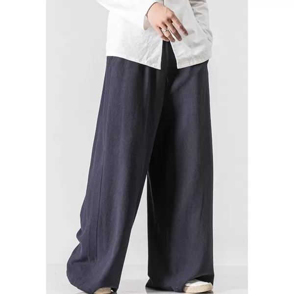 Flygo Mens Casual Cotton Linen Wide Leg Jogging Harem Pants Palazzo Trousers