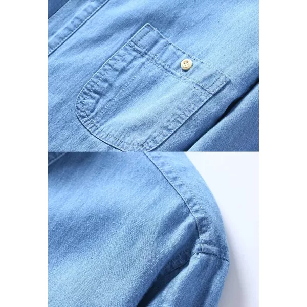 Flygo Men's Casual Long Sleeve Sherpa Lined Button Down Denim Shirt Jacket