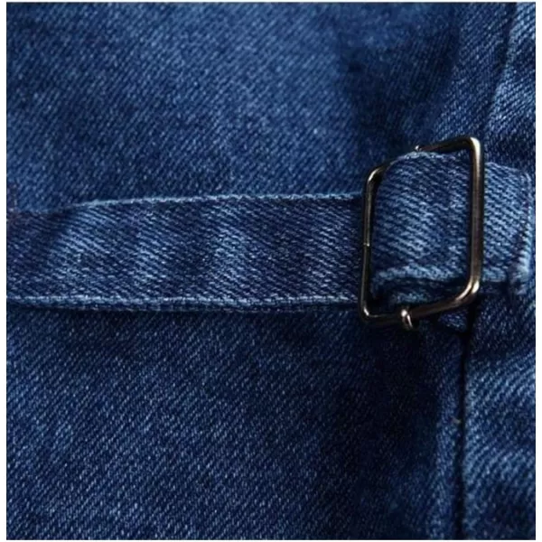 Flygo Men's Casual Outdoor Washed Denim Multi-Pockets Work Travel Safari Fishing Vest Outwear