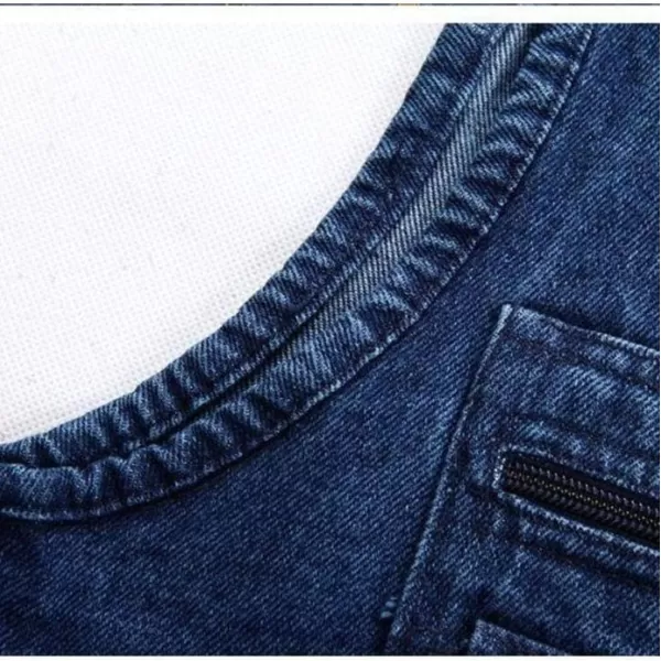 Flygo Men's Casual Outdoor Washed Denim Multi-Pockets Work Travel Safari Fishing Vest Outwear