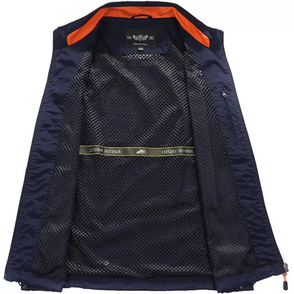 Flygo Men's Casual Outdoor Work Safari Fishing Travel Photo Cargo Vest Jacket Multi Pockets