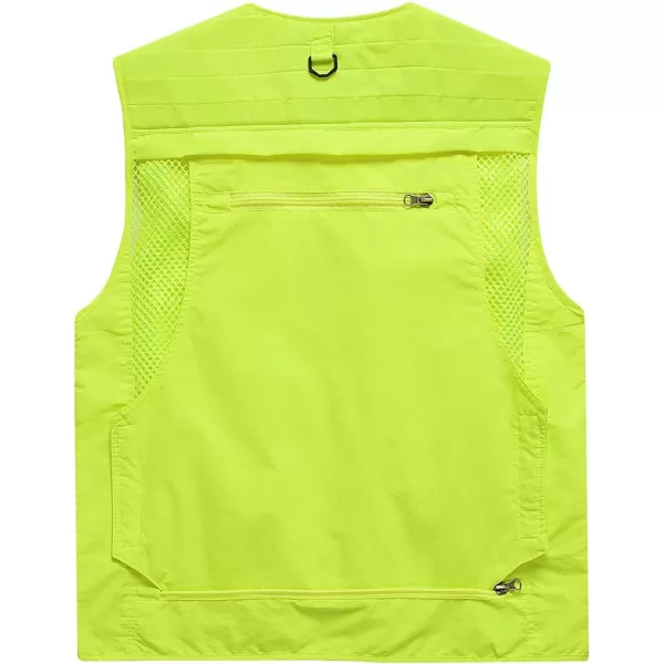 Flygo Men's Casual Outdoor Work Safari Fishing Travel Photo Cargo Vest Jacket Multi Pockets