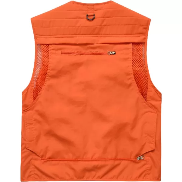 Flygo Men's Casual Outdoor Work Safari Fishing Travel Photo Cargo Vest Jacket Multi Pockets