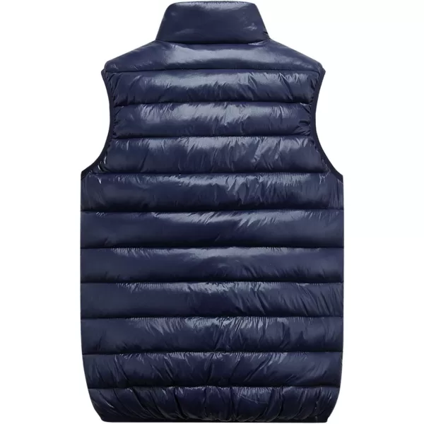 Flygo Men's Casual Stand Collar Lightweight Down Cotton Puffer Vest Outdoor Sleeveless Jacket