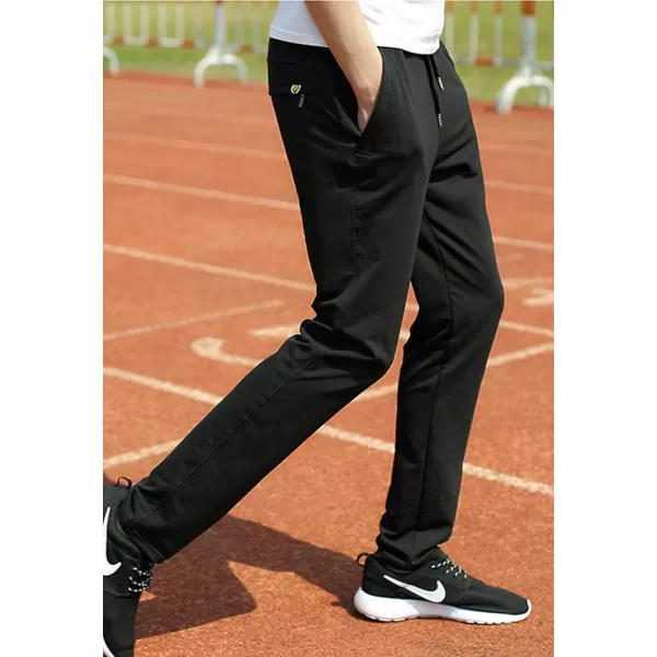Flygo Mens Casual Straight Leg Sweat Pants Running Active Sports Jogger Pants