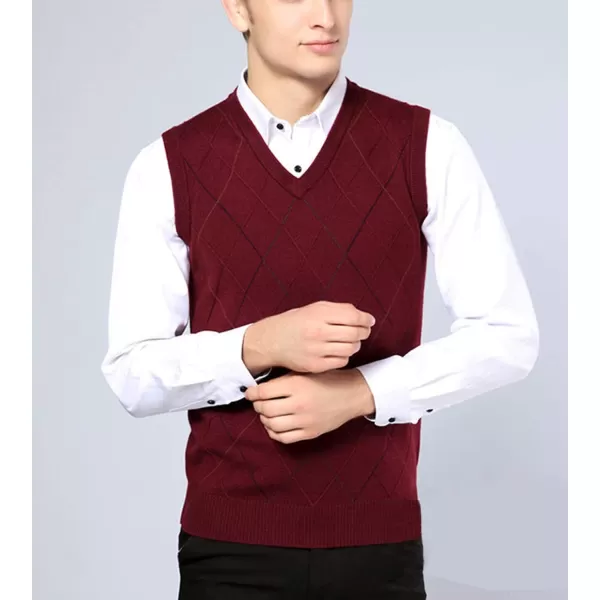 Flygo Men's Classic Pullover Argyle Vest Sweater
