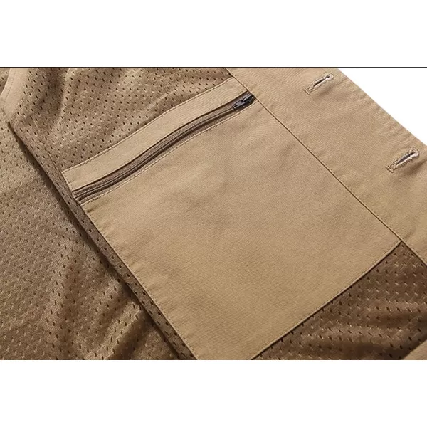 Flygo Mens Cotton Canvas Work Travel Vest Sleeveless Jacket