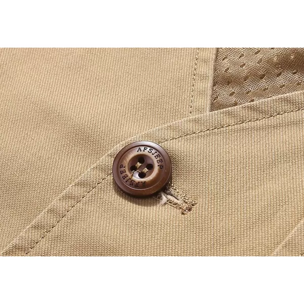 Flygo Mens Cotton Canvas Work Travel Vest Sleeveless Jacket