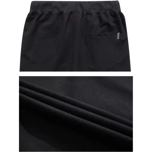 Flygo Men's Cotton Casual Shorts 3/4 Jogger Capri Pants Below Knee Cropped Pants Zipper Pockets