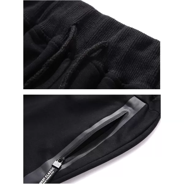 Flygo Men's Cotton Casual Shorts 3/4 Jogger Capri Pants Below Knee Cropped Pants Zipper Pockets