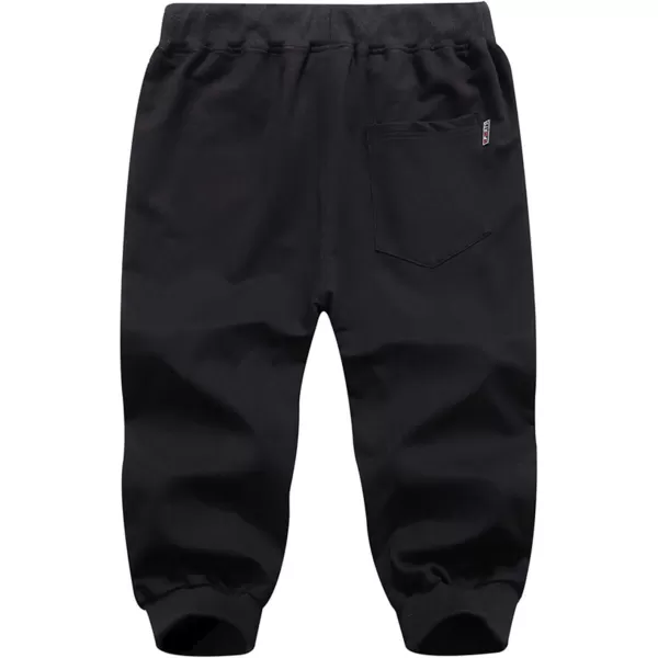 Flygo Men's Cotton Casual Shorts 3/4 Jogger Capri Pants Below Knee Cropped Pants Zipper Pockets