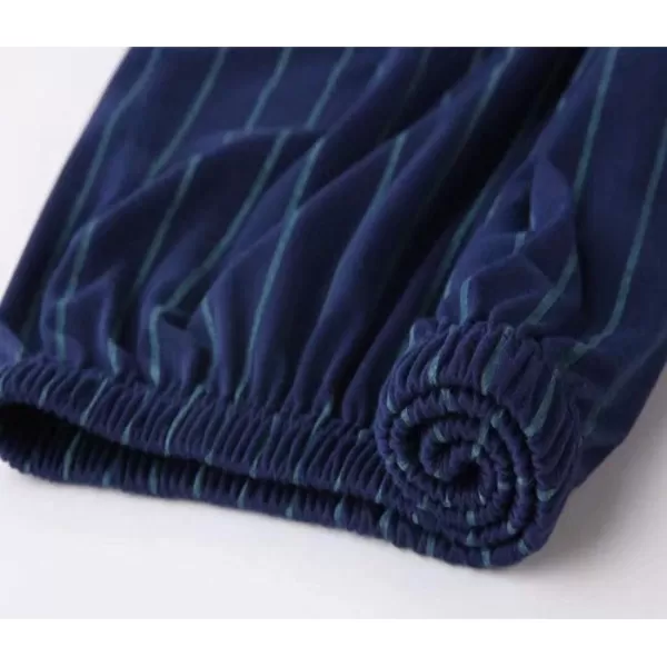 Flygo Mens Cotton Woven Plaid Sleepwear Long Sleeve Button-Down Pajamas Set